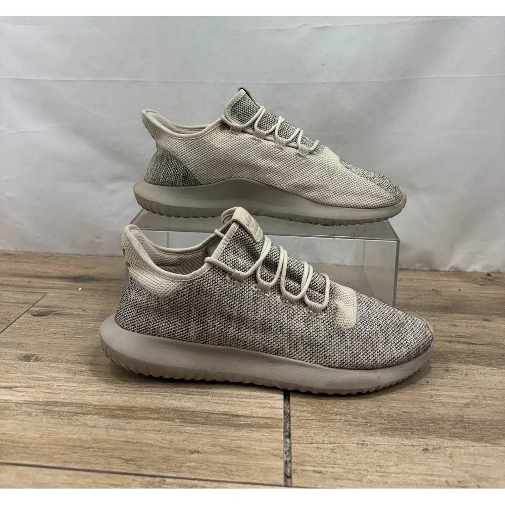 Adidas Tubular Shadow Knit Sneakers Mens Size 12‎ Beige Running Shoes